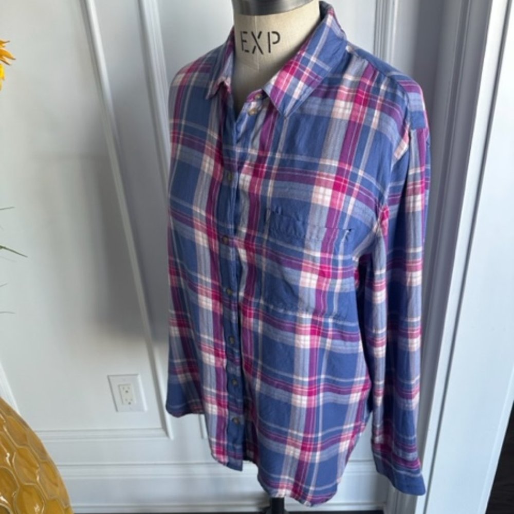 Boyfriend Long Sleeve Plaid Shirt